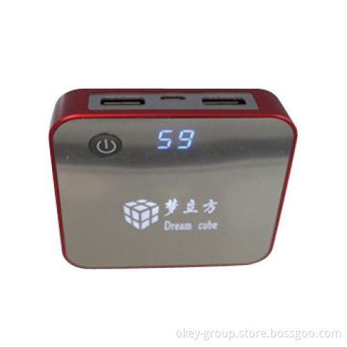 Dual USB port power bank with three 18650 batteries, digital power indicator